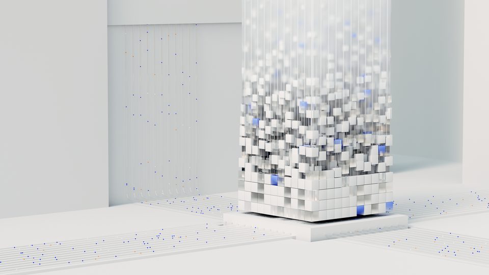 Visualización abstracta de inteligencia artificial aplicada a procesos